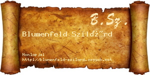 Blumenfeld Szilárd névjegykártya